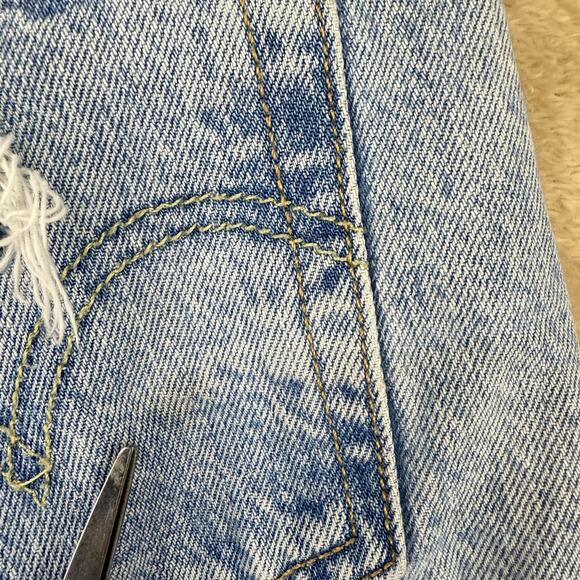 Levi's Light Blue Distressed Jean Shorts - Picture 6 of 13